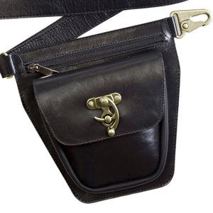ROVER Leather Fanny Pack – Black-Rimanchik