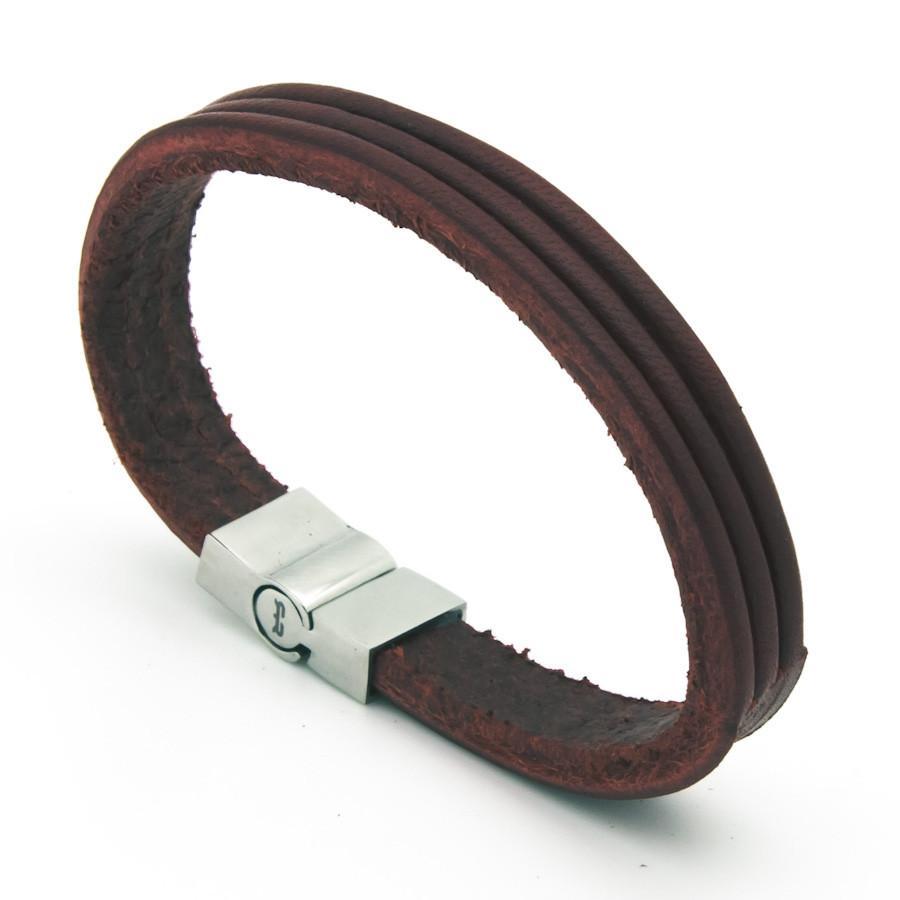 Men's Bracelet in Hand-woven Three-color Raw Leather Adjustable Leather  Bracelet for Men and Women -  Canada