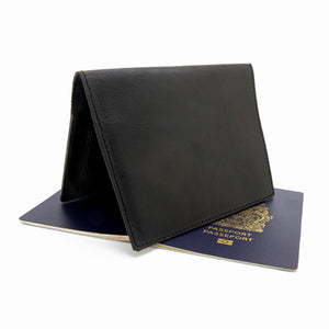 JETSETTER Leather Passport Holder - Black-Rimanchik