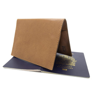 JETSETTER Leather Passport Holder - Tan-Rimanchik